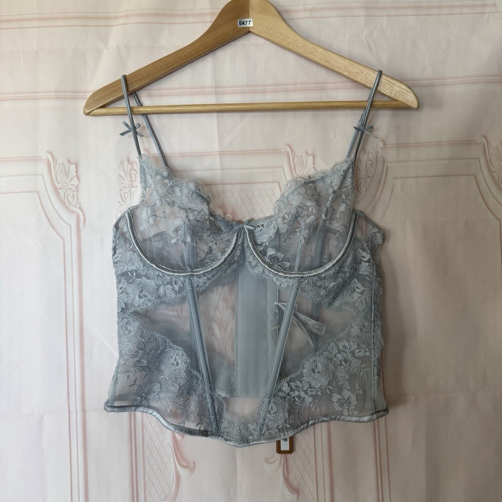 Skims Embroidered Lingerie Unlined Demi Corset In Pearl Size M NWT